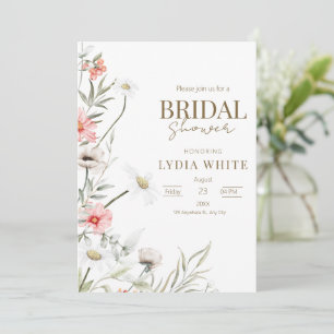 Invitation Fête des mariées Floral rose Fête des mariées mode