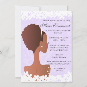Invitation Fête des mariées Floral Violet Améthyste Invitatio
