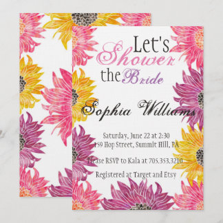 Invitation Fête des mariées florale