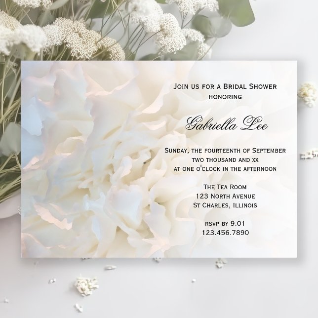 Invitation Fête des mariées florale blanche (Créateur téléchargé)