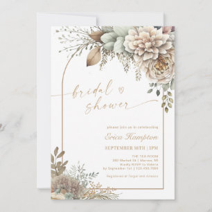 Invitation Fête des mariées florale Boho