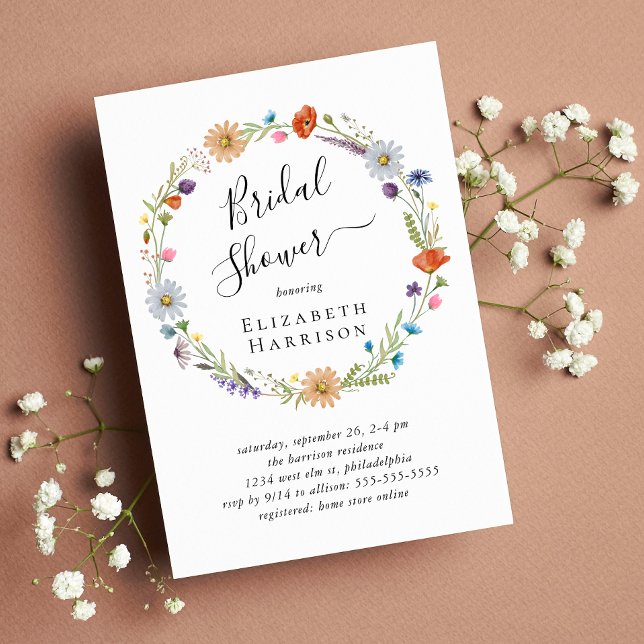 Invitation Fête des mariées florale Boho (Créateur téléchargé)