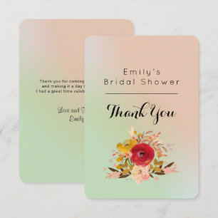 Invitation Fête des mariées florale Bouquet d'aquarelle Merci