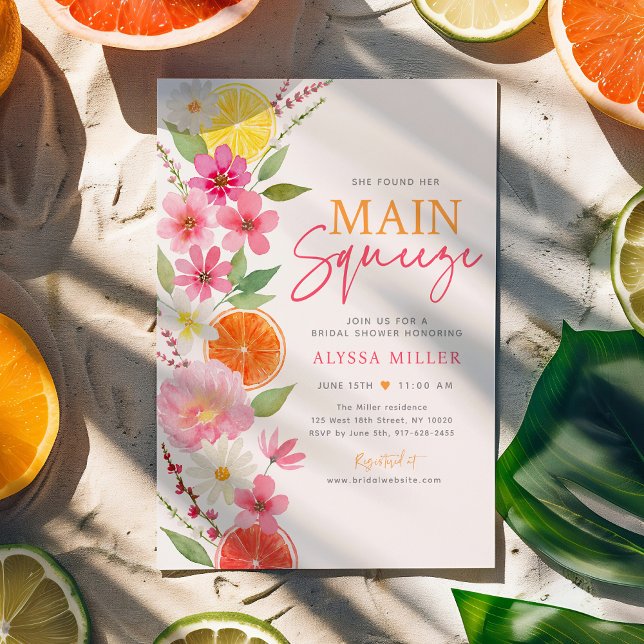Invitation Fête des mariées Florale de l'agrumes de la Squeez (Créateur téléchargé)