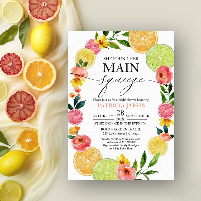 Invitation Fête des mariées Florale de l'agrumes de la Squeez (Créateur téléchargé)