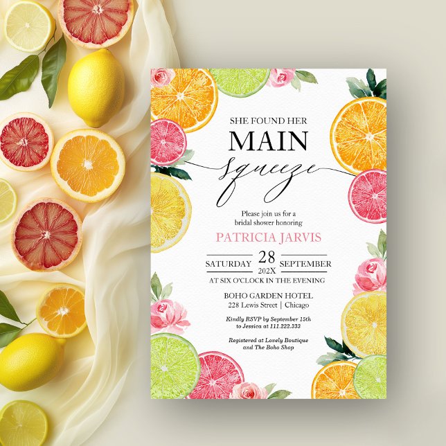 Invitation Fête des mariées Florale de l'agrumes de la Squeez (Créateur téléchargé)