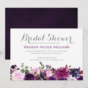 Invitation Fête des mariées florale de lavande violette Boho