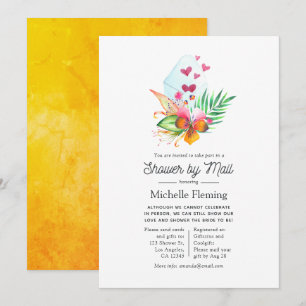 Invitation Fête des mariées florale de l'été tropical par la 