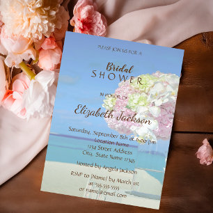 Invitation Fête des mariées florale de mariage de plage