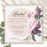 Fête des mariées florale de perroquet rose de Boho