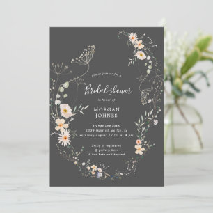 Invitation Fête des mariées florale de prairie fleur sauvage 