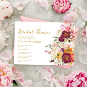 Invitation Fête des mariées FLORALE Embrasser le mariage