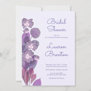 Invitation Fête des mariées florale mauve pourpre