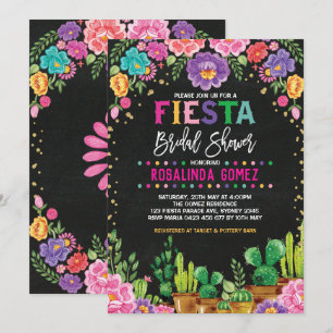 Invitation Fête des mariées Florale mexicaine Fleurs Invitati