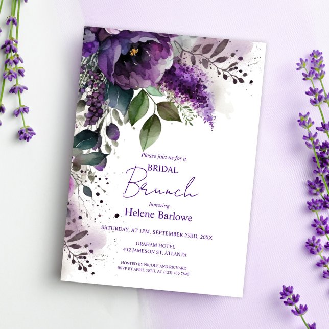 Invitation Fête des mariées florale moderne et élégante (Modern Floral Botanical Elegant Bridal Shower Invitation)