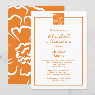 Invitation Fête des mariées Florale Orange Marigold
