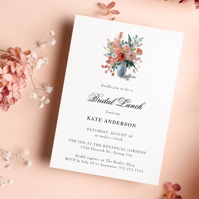 Invitation Fête des mariées florale romantique Pastel (Créateur téléchargé)
