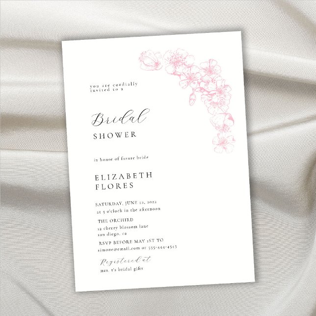 Invitation Fête des mariées florale rose rose de fleurs de ce (Créateur téléchargé)