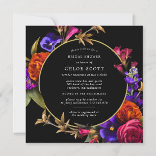 Invitation Fête des mariées Florale rose violet