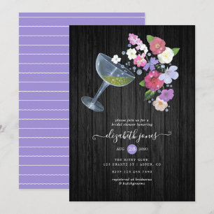Invitation Fête des mariées florale rustique Champagne