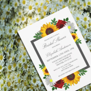 Invitation Fête des mariées florale traditionnelle