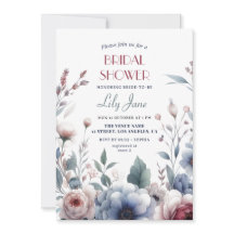 Fête des mariées florale Vintage bleu et bleu