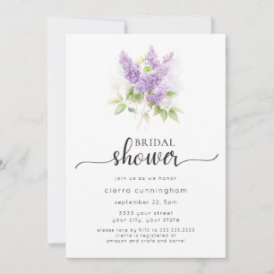Invitation Fête des mariées florale violette Lilac