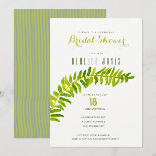 INVITATION FÊTE DES MARIÉES FOLIAGE FERN VERT EN COULEUR D'EA