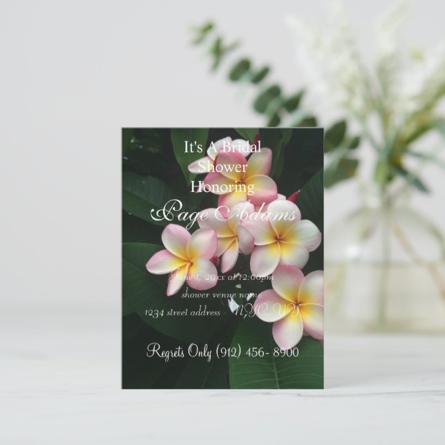 Invitation Fête des mariées Frangipani (Debout devant)