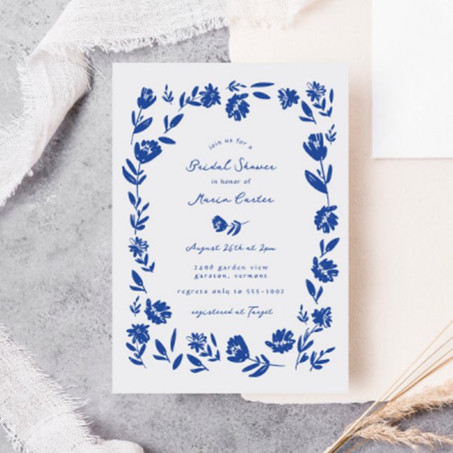 Invitation Fête des mariées frontalière de la fleur lunaire t (Créateur téléchargé)