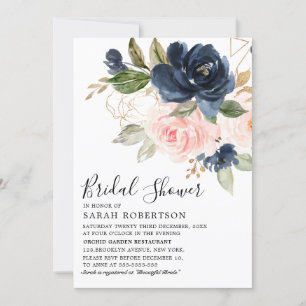 Invitation Fête des mariées géométrique bleu bleu bleu rose r