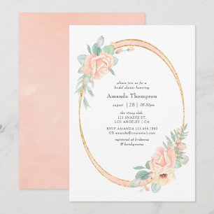 Invitation Fête des mariées géométrique florale Pastel Blush