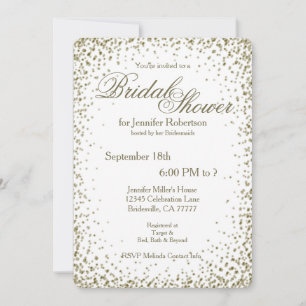 Invitation Fête des mariées   Gold Confetti