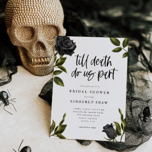 Invitation Fête des mariées gothique blanche jusqu'à la mort