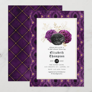 Invitation Fête des mariées gothique florale