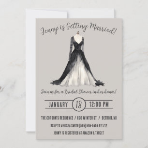 Invitation Fête des mariées gothique Mariage