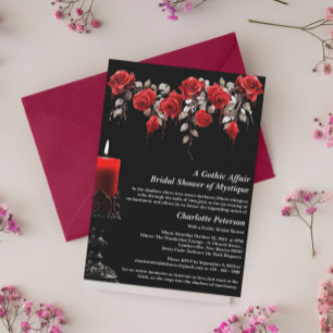 Invitation Fête des mariées gothique Rose d'Halloween