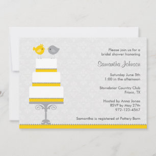 Invitation Fête des mariées Inséparables Jaune et 
