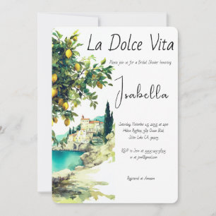 Invitation Fête des mariées italienne La Dolce Vita