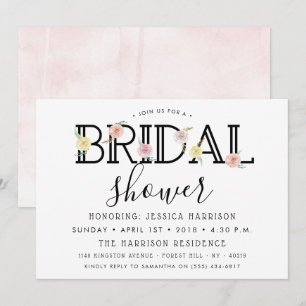 Invitation Fête des mariées Jardin Floral Simplement Chic