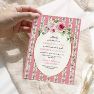 Invitation Fête des mariées Jardin rose pâle