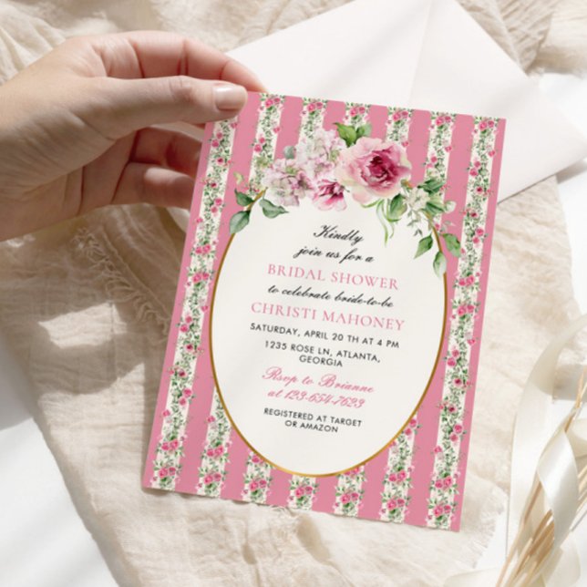 Invitation Fête des mariées Jardin rose pâle (Créateur téléchargé)