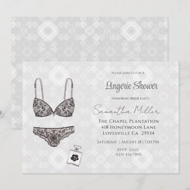 Invitation Fête des mariées Lacy Lingerie (Devant / Derrière)