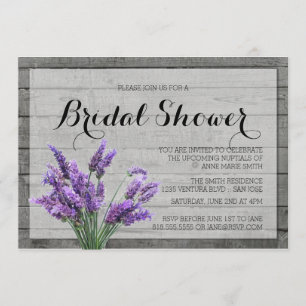 Invitation Fête des mariées LAVENDER RUSTIQUE
