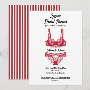 Invitation Fête des mariées Lingerie rouge