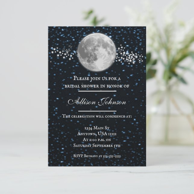 Invitation Fête des mariées lunaire (Debout devant)