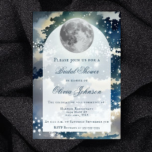 Invitation Fête des mariées lunaire du ciel de nuit