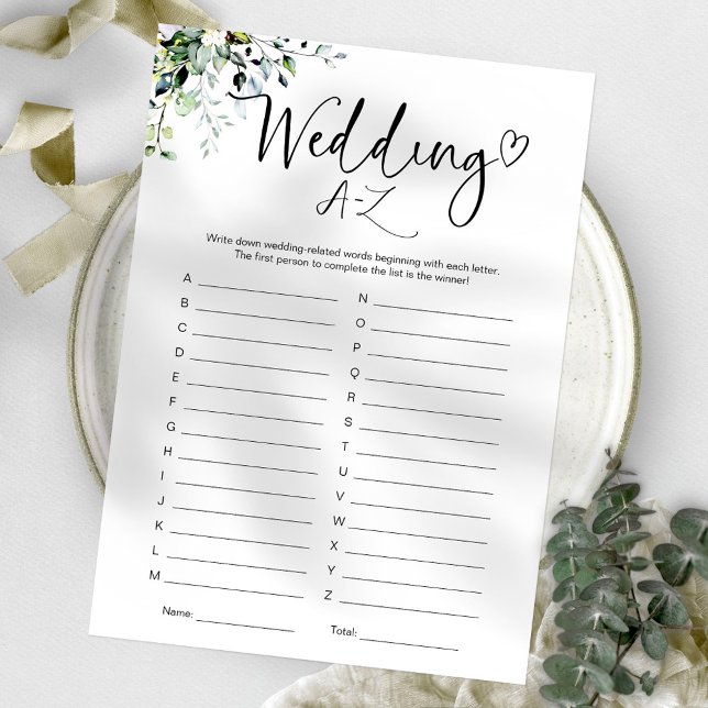 Invitation Fête des mariées Mariage A-Z Jeu (Créateur téléchargé)