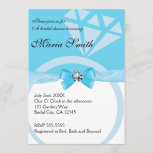 Invitation Fête des mariées Mariage bleu tendance