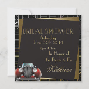 Invitation Fête des mariées Mariage classique Gatsby Deco